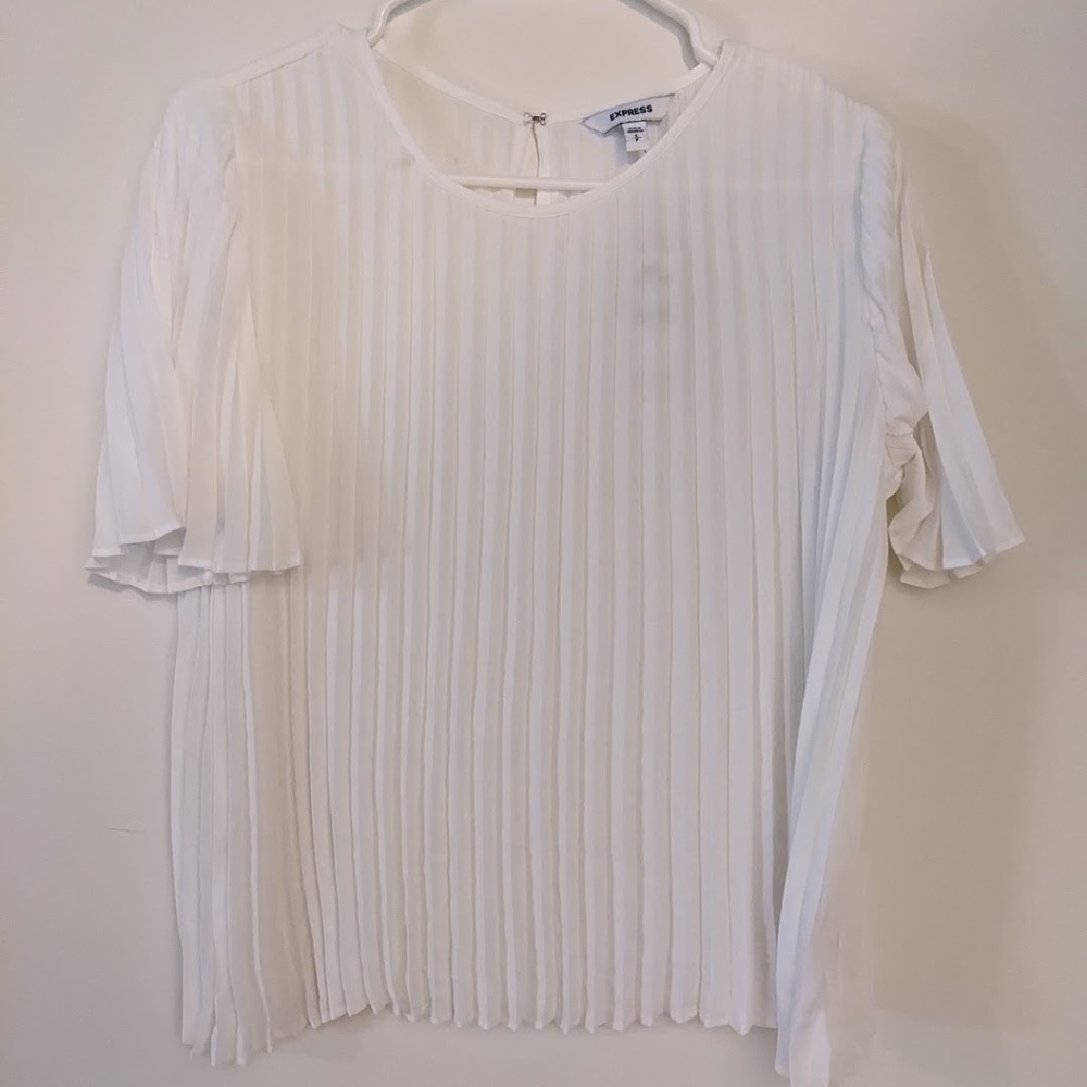 Pleated Crew Neck Top